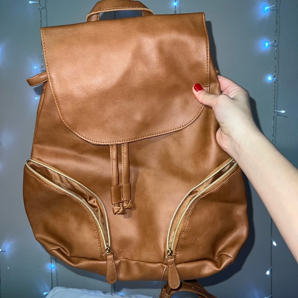 Faux Leather Brown Ulta Backpack 🎒 ✨ - Picture 6 of 6